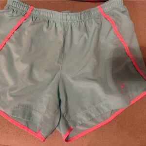 Nike Girl’s Light Blue Running Shorts with Pink Trim